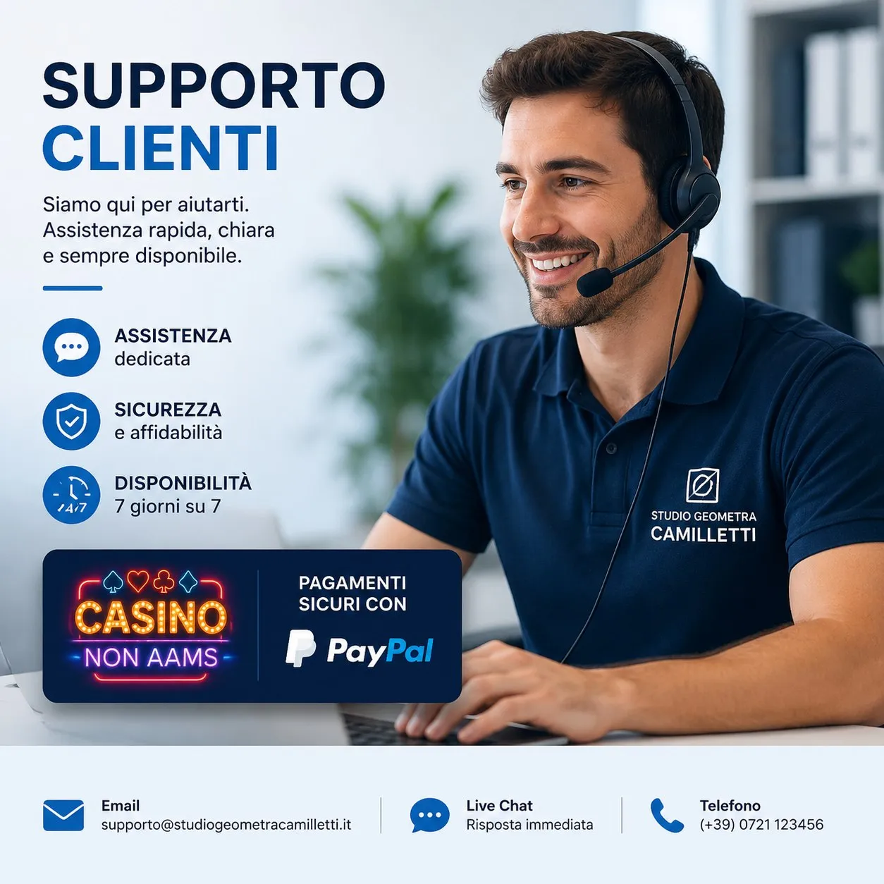 Casino non aams con paypal supporto clienti